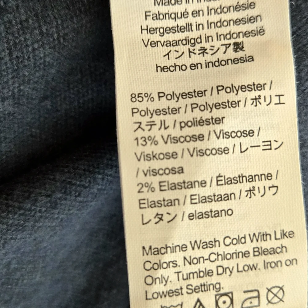 J.‎ Crew Knit Men's Navy Blue Diagonal Stripe Long Sleeve Fleece Hoodie Medium